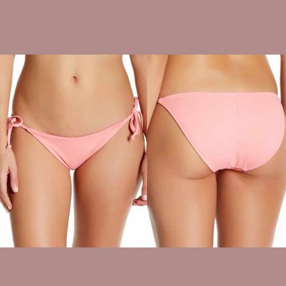NWT $38‎ Becca Color Code Side Tie Bikini Bottoms in Peach [SZ XS ] #4071